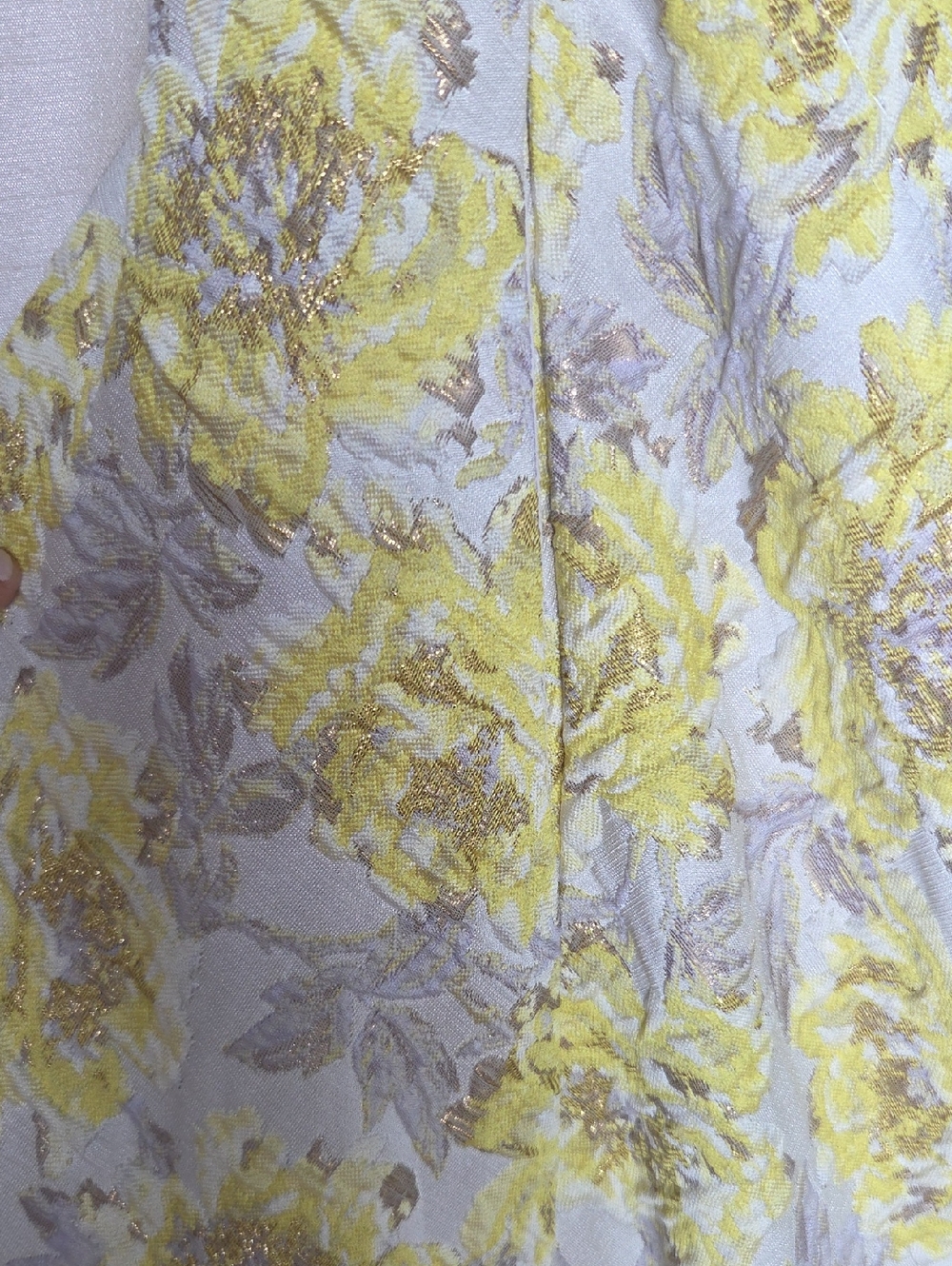 Dessy Yellow Floral Cocktail Dress Size 12 - Picture 6 of 6